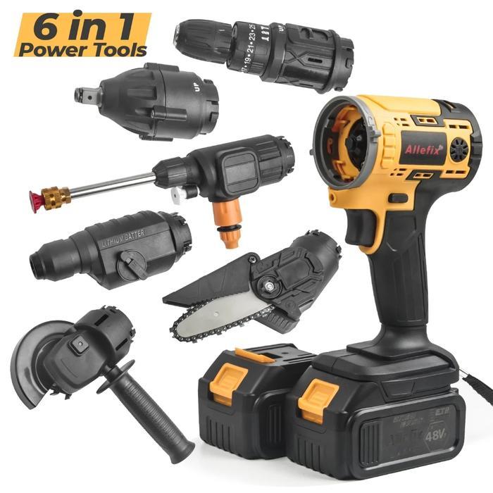 ALLEFIX BOR SERBAGUNA 6 IN 1 LENGKAP DENGAN BATERAI 48V - 6670