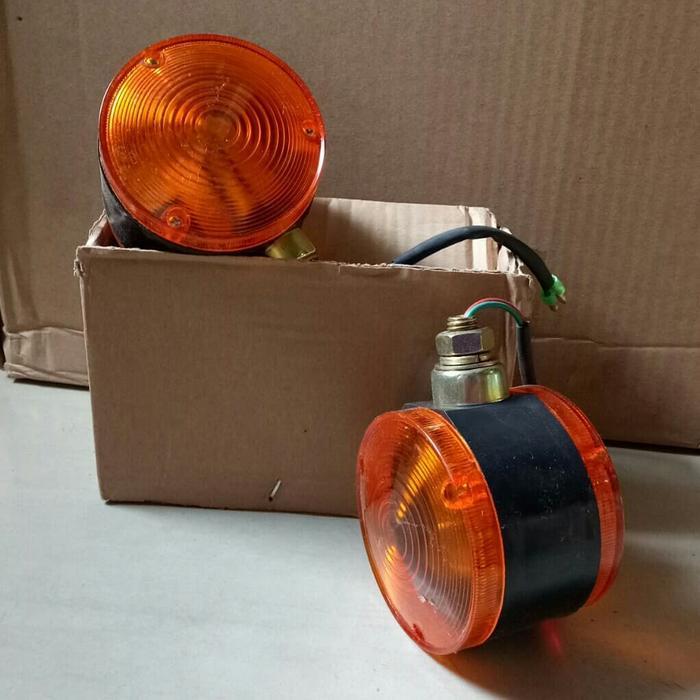Premium SET Signal Lamp - Lampu Sen Forklift Alat Berat/Truck Model Bulat