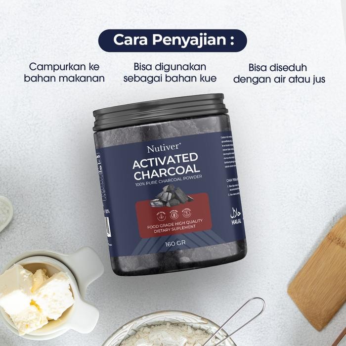 

Stok Baru Nutiver Arang Bubuk Activated Charcoal Charcoal Powder Arang Bubuk Murni Organik Alami