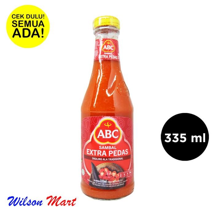 

Stok Baru ABC SAMBAL EXTRA PEDAS 335 ML BOTOL