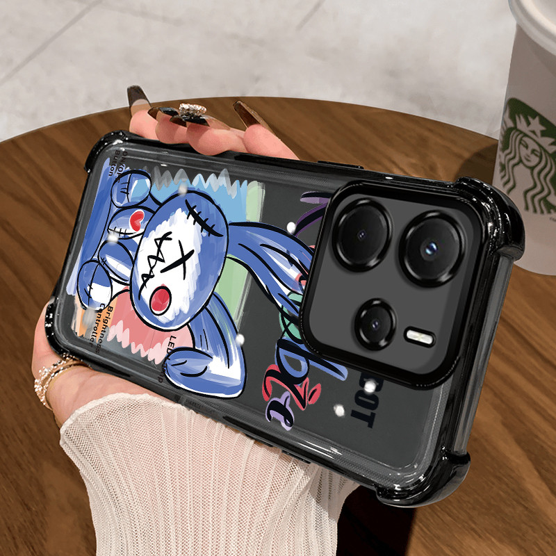Casing Hp untuk Xiaomi Redmi Note 14 4G Case Casing Beruang yang rusak pola Silikon Softcase HP Kesi