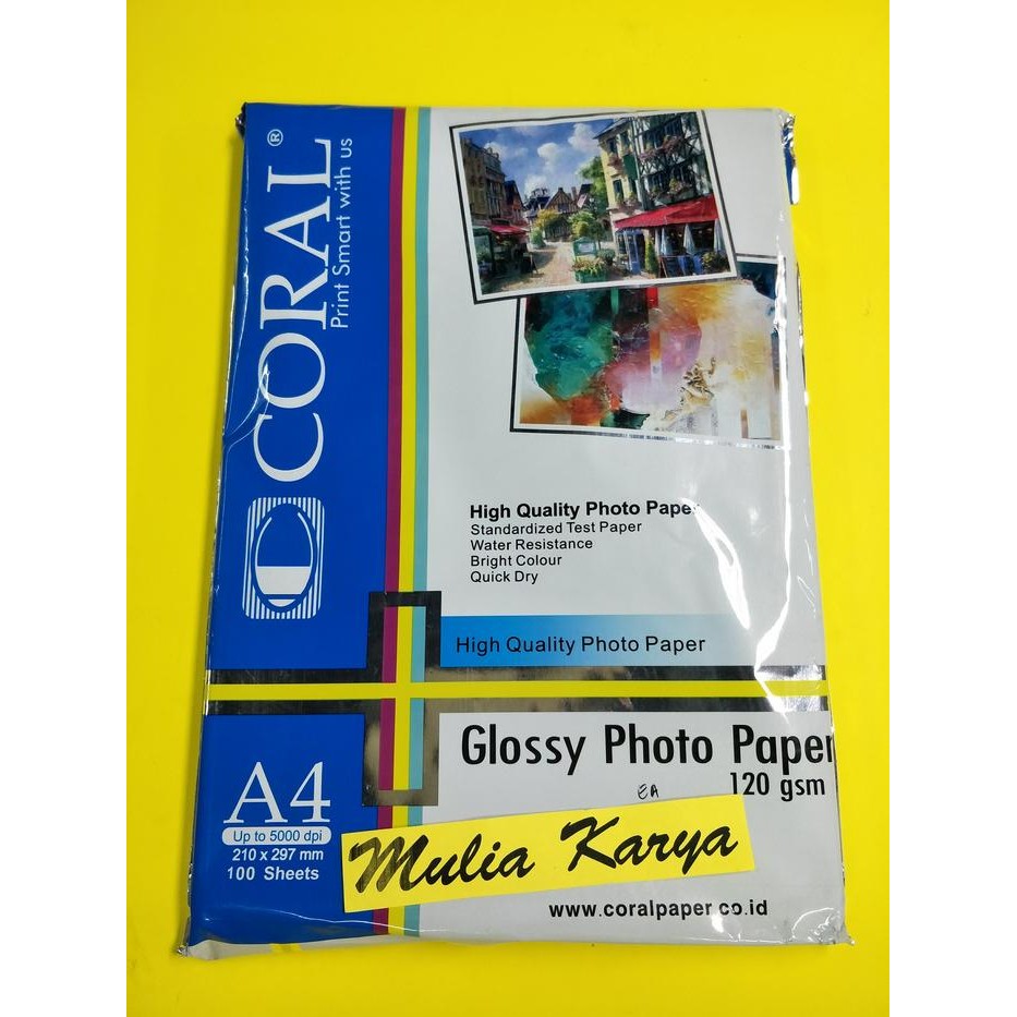 

Pilihan- Kertas Foto / Photo Paper Glossy A4 120 Isi 100 Lbr