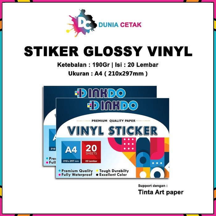 

Pilihan- Kertas Sticker Vinyl Glossy A4 Isi 20 Lembar