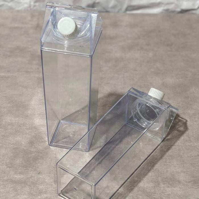 Botol Air Kulkas Minuman Bening Transparan Plastik Kaca Akrilik 1000Ml