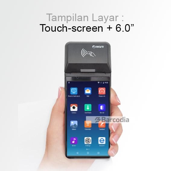 

MOBILE POS ANDROID MESIN KASIR PORTABLE IWARE AP-02 PRO 2GB+16GB NFC