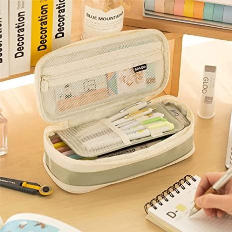 

ANGOO KAWAII PENCIL CASES LARGE CAPACITY PENCIL BAG POUCH HOLDER BOX FOR GIRLS OFFICE STUDENT
