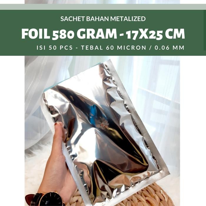 (Allthebest) Kemasan Metalize Foil- plastik alumunium foil 17x25 cm - Foil 1 kg