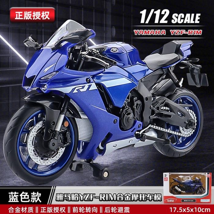 TWH MAINAN DIECAST YAMAHA YZF-R1M DIECAST MOTOR SKALA 1:12 PREMIUM KOLEKSI HADIAH