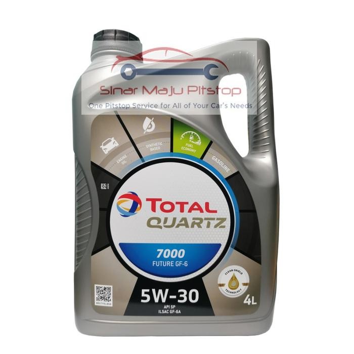 PELUMAS OLI MESIN MOBIL BENSIN - TOTAL QUARTZ 7000 FUTURE API SP 5W-30 ORIGINAL SINGAPORE 4 LITER
