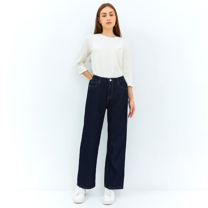 C2 Wileta Navy Straight Cut Jeans Wanita
