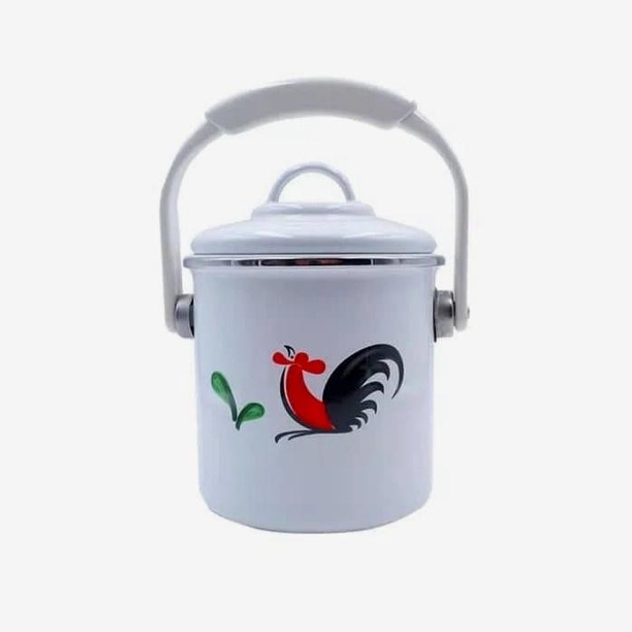 Rantang Tunggal Enamel Ayam Jago / Wadah Nasi Klasik / Satuan Murah