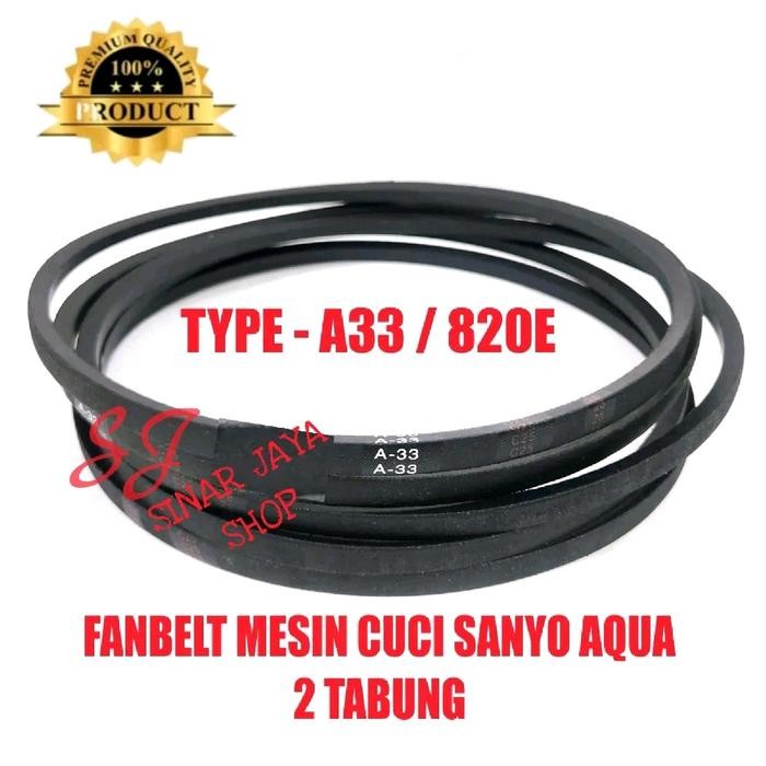 Pilihan- Vanbelt A33 Mesin Cuci Sanyo Aqua 2 Tabung Fanbelt Panbel V-Belt A 33 / A 820E