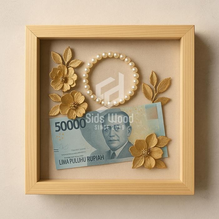 Pilihan- Sidswood [3D20] Bingkai 3D Kayu Akrilik 20X20 Cm Bingkai Kayu Untuk Mahar Bingkai 3D