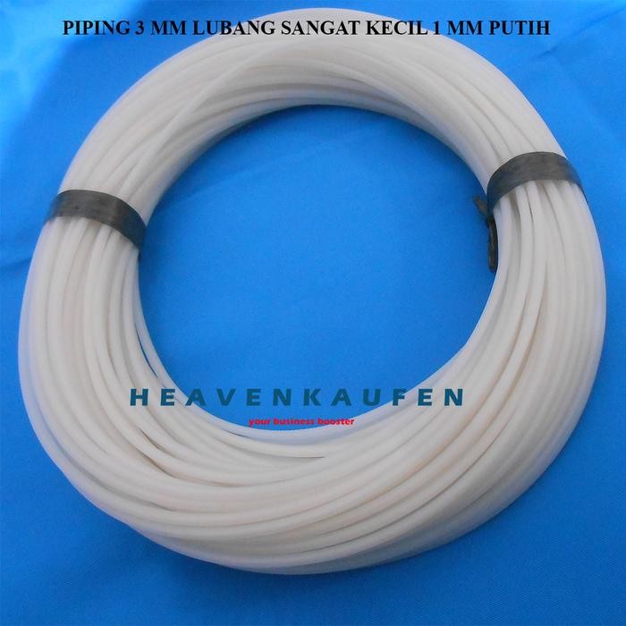 RJ Selang Piping Diameter Total 3 mm Diameter Lubang Sangat Kecil 1 mm Putih Harga Per Rol isi 36