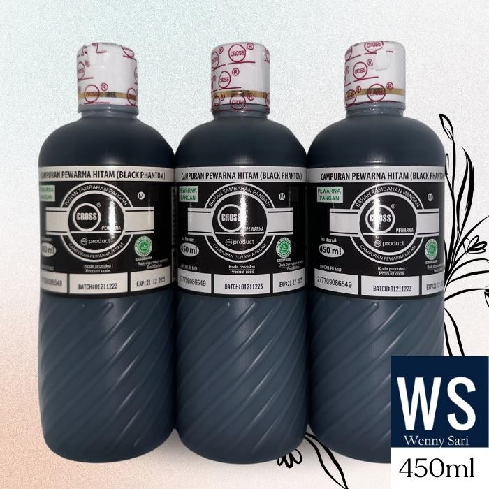 

Stok Baru Pewarna PHANTOM BLACK Cross Food Coloring Oil Based 450 ml