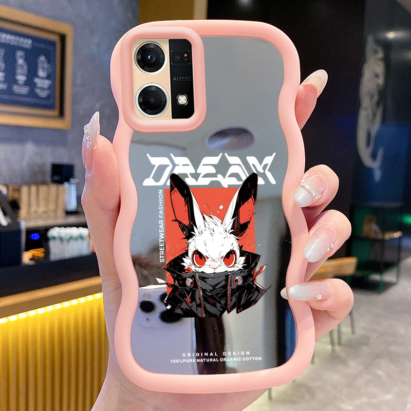 Casing Untuk OPPO Reno 7 4G Reno 8 4G Case Casing Beruang yang rusak Pola HP Cesing Macaron Kasing M