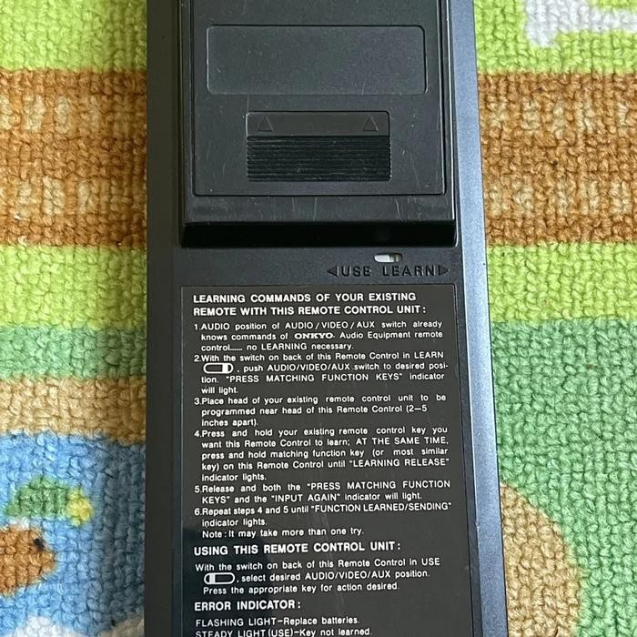 Remote Control Onkyo Rc-Av1M Universal Program Mable Free Battery 2Nd