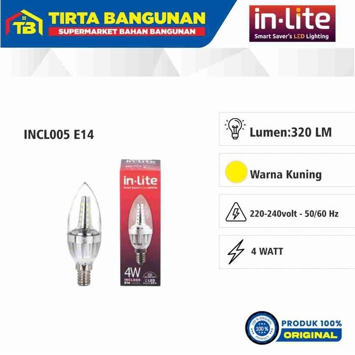 IN-LITE INCL005 E14 LAMPU CABE LED / LAMPU CANDLE / LAMPU BOHLAM LED