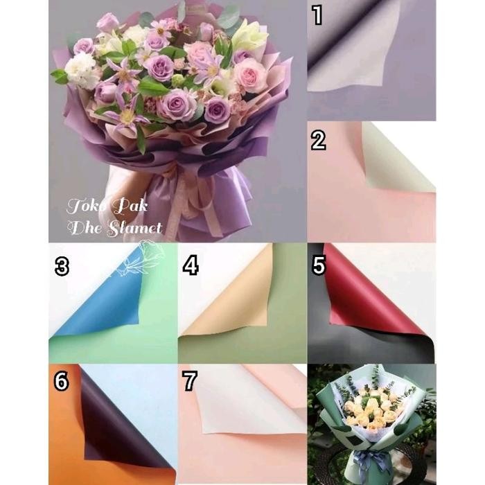 5 Lembar Kertas Buket 2 Warna - Kertas Buket Bicolor