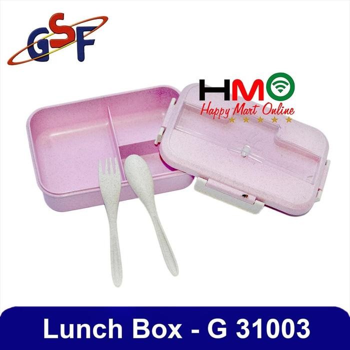 Husk Fiber Lunch Box 1000 Ml Jerami Gandum + Sendok GSF-31003