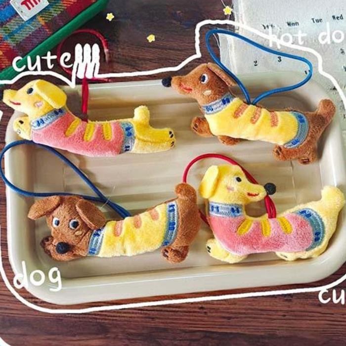 CODKartun kreatif dachshund Anjing gantungan kuncipremium gantungan tas boneka key chain Anak