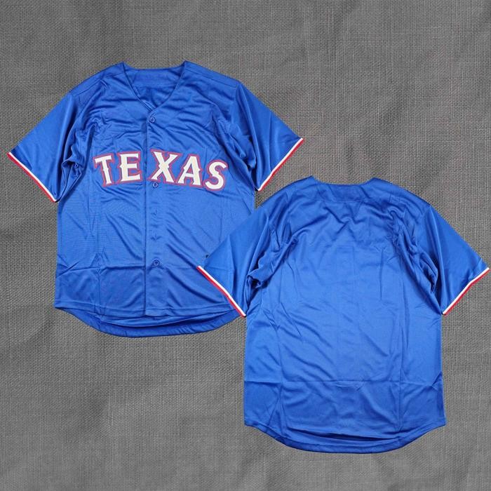 Bordir Baju Jersey Baseball Texas Rangers Biru