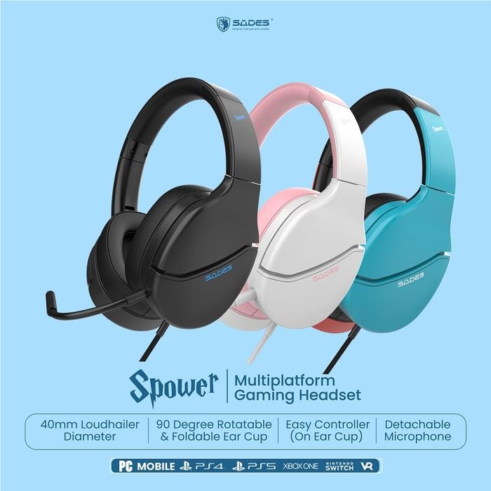 Ready Sades SPower Multiplatform Gaming Headset Stylish Appearance Design [FREE HS STAND]