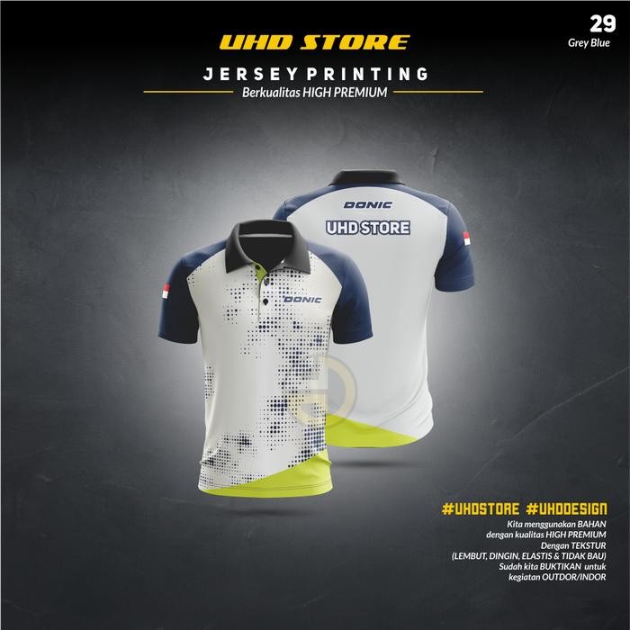 Jersey Kaos Baju Olahraga Pingpong Berkerah Dan Berkancing Promo 