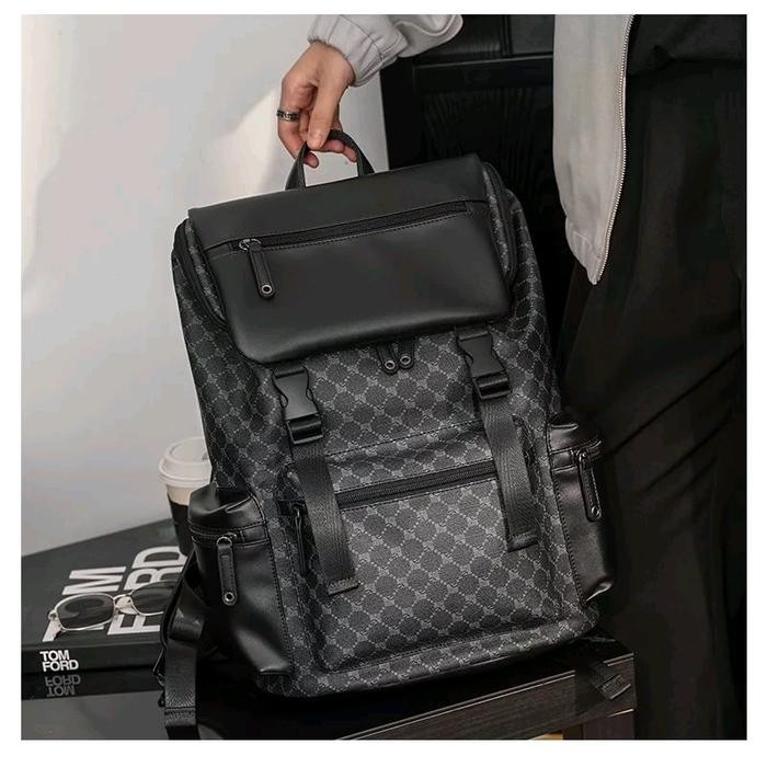 Ransel kulit Pria wanita keren import ori premium backpack kulit tas punggung sekolah kuliah kerja