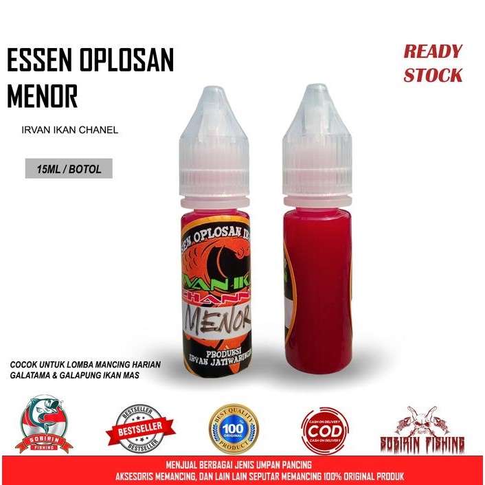 STOK TERBATAS  ESSEN OPLOSAN MENOR IRVAN IKAN 15ML - ESSEN IKAN MAS OPLOSAN R-BUN TERJANGKAU