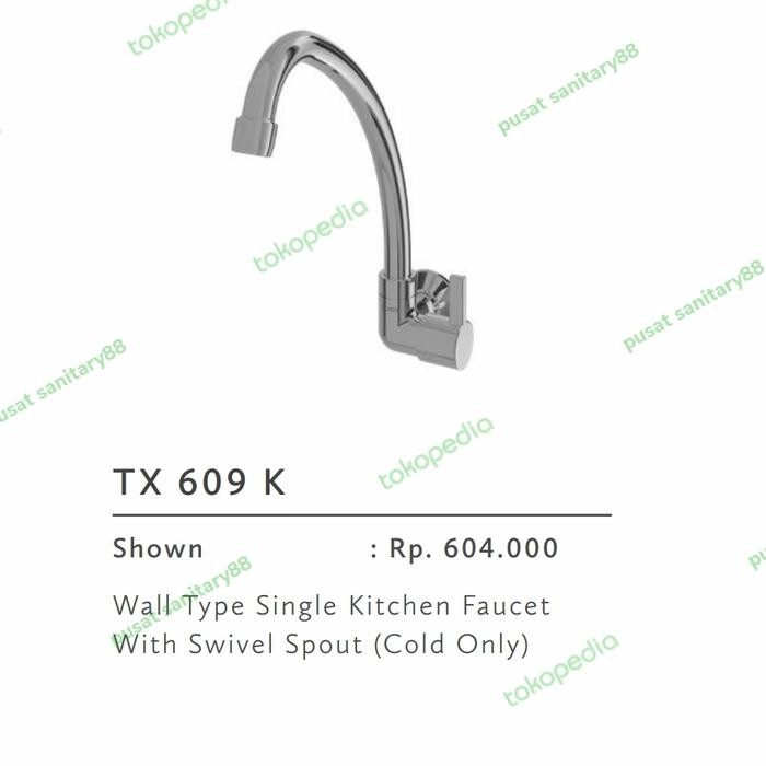 Populer Kran Sink Tembok Toto Tx 609 K/Kran Kitchen Sink Angsa Dinding Toto Terlariss 