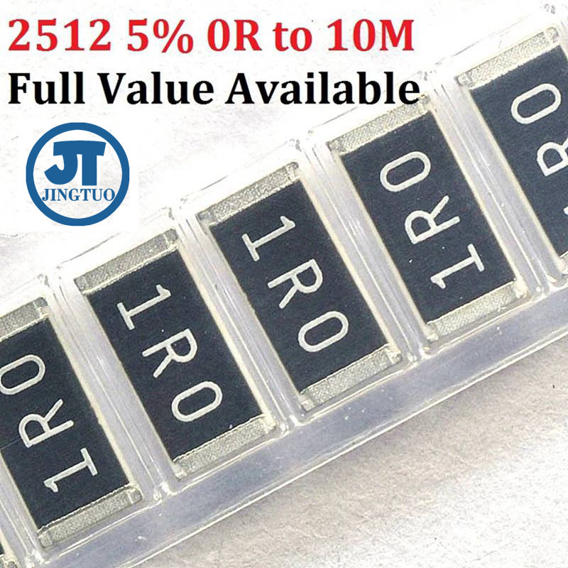 IMPORT 20pcs SMD Chip Resistor 2512 1Watt 0R-10M Ohm 100E 1.1 1.2 150 180 200 220 240 270 300 330