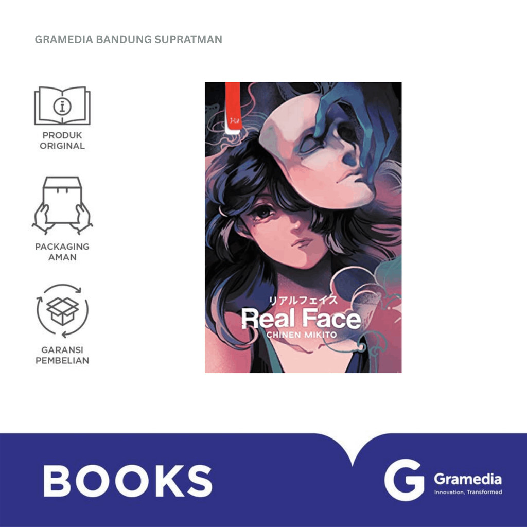 Gramedia Bandung Supratman | Buku Novel REAL FACE | Buku Novel Best Seller | Buku Novel Original Gra