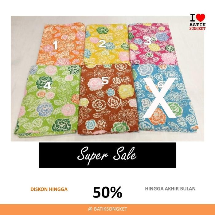 SALE DOBY MAWAR PASTEL dobi dobby bahan kain batik lereng halus