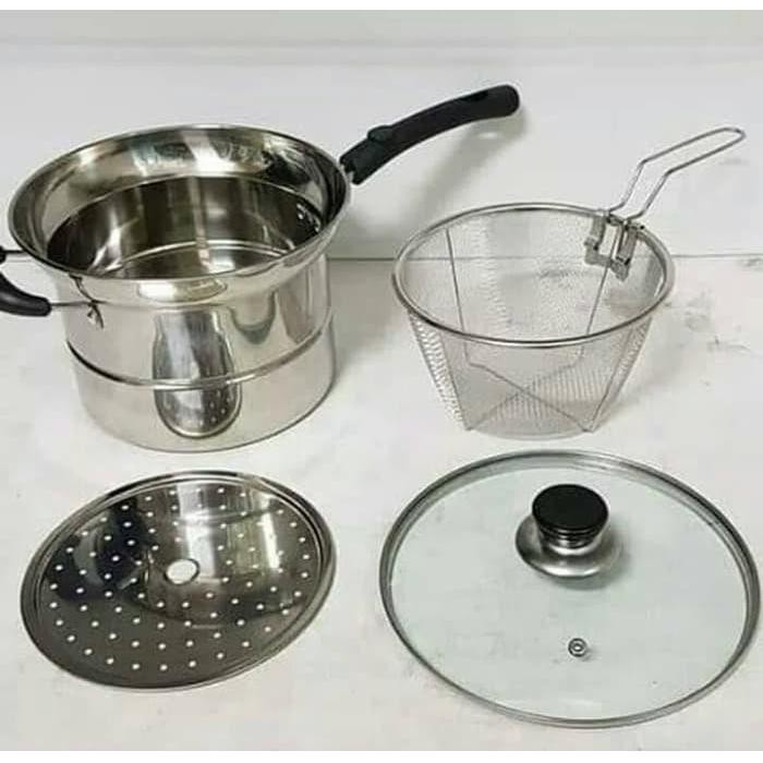 Panci Serbaguna / Multi Pot 3 In 1 / Deep Fryer / Steamer Vavinci