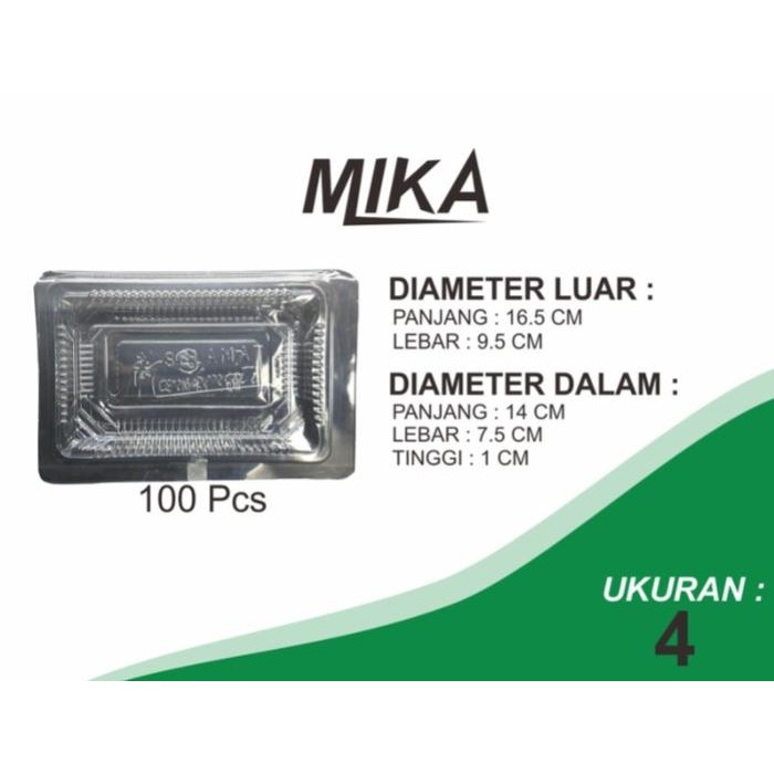 DJJ MIKA 4A - MIKA PLASTIK KEMASAN KUE DAN MAKANAN UKURAN 4A - ISI 100PCS