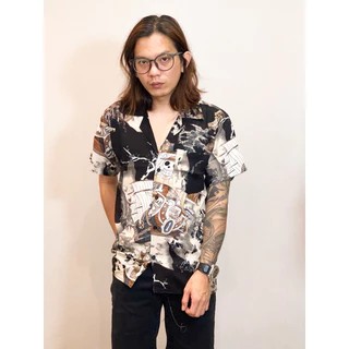 NRKY kemeja pria full printing bahan rayon viscose adem