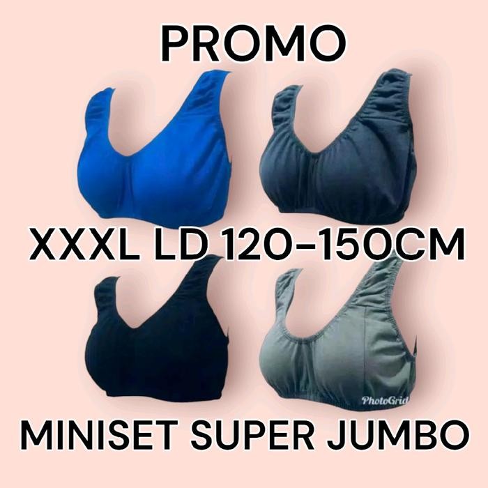 yrka- Isi 5Pcs Super Jumbo Bb 80-140 Kg,Miniset Dewasa,Miniset Busui Wanita Katun Bh Cantik