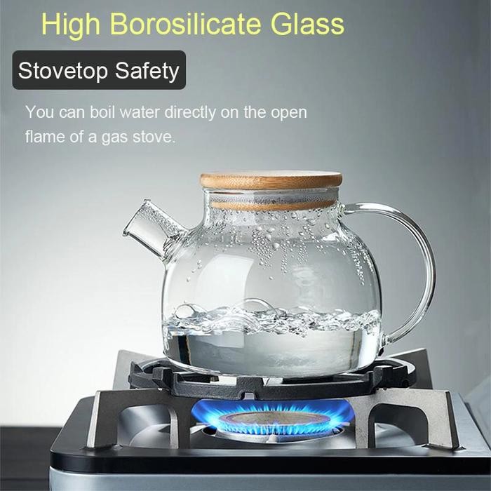 Teko Picther Kaca Tahan Panas / Teko Air Teh Kopi Borosilicate Glass