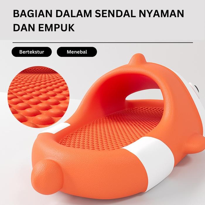 pw5d-Megam Sandal Flat Karakter Ikan Nemo Sendal Karet Hiu Anak Sandal Selop Anak Dewasa