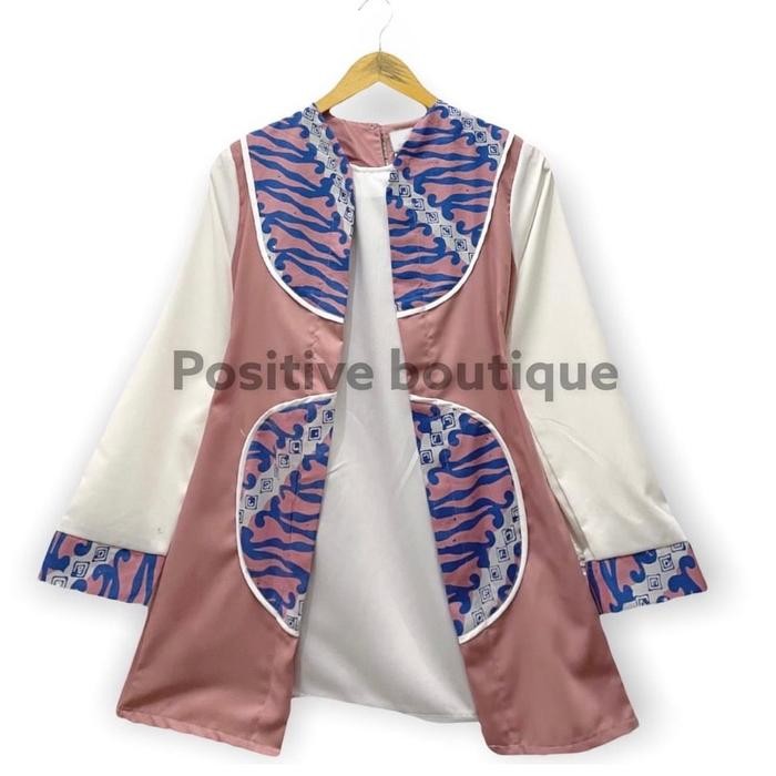 de68- Blus Batik Modern Semi Blazer Manda (B 29) Wanita Tangan Panjang Katun Toyobo Nyaman