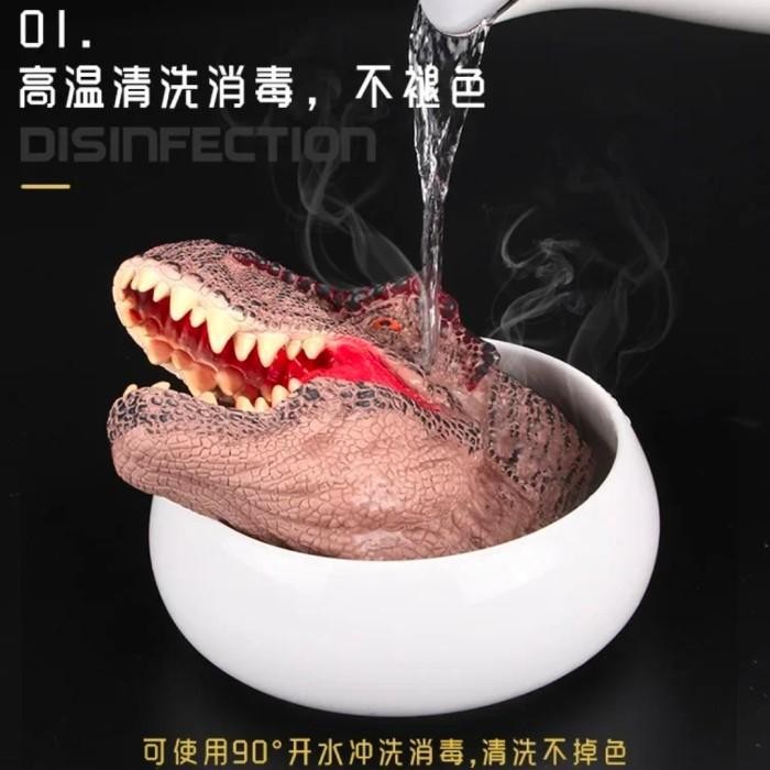 ffy3- Dinosaurus Raptor Head Kepala Dino Velociraptor Delta Hand Puppet