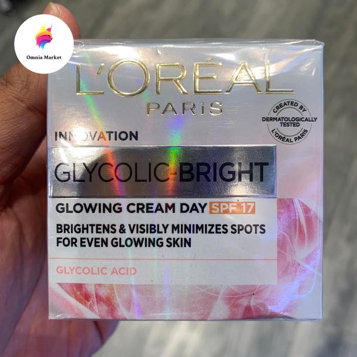 Loreal innovation glycolic bright glowing day cream krim pelembab 50ml