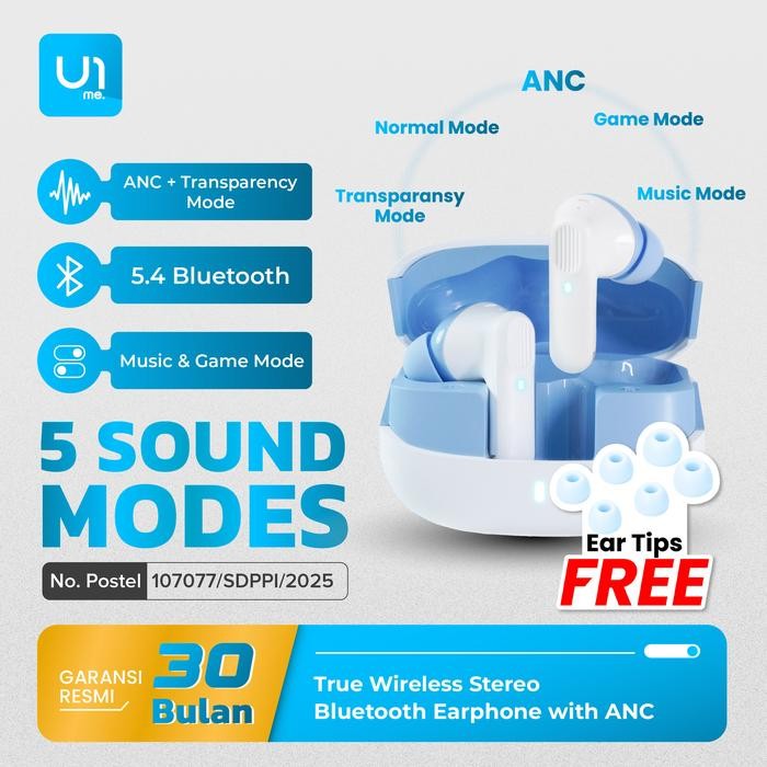 Nakamichi Authentic - U1Me. Space Pro Tws Earphone Bluetooth 5.4 Anc, Transparency Mode, Music Mode,