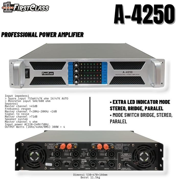 Termurah Power Amplifier Firstclass 4250 Fc A4250 4 Channel 4Ch Fca4250 Terlariss 