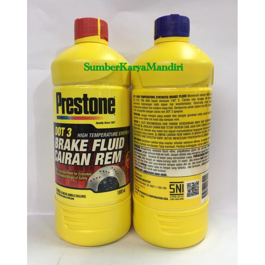 Ready Prestone Brake Fluid DOT-3 / Minyak Rem Prestone DOT-3 (1Liter)