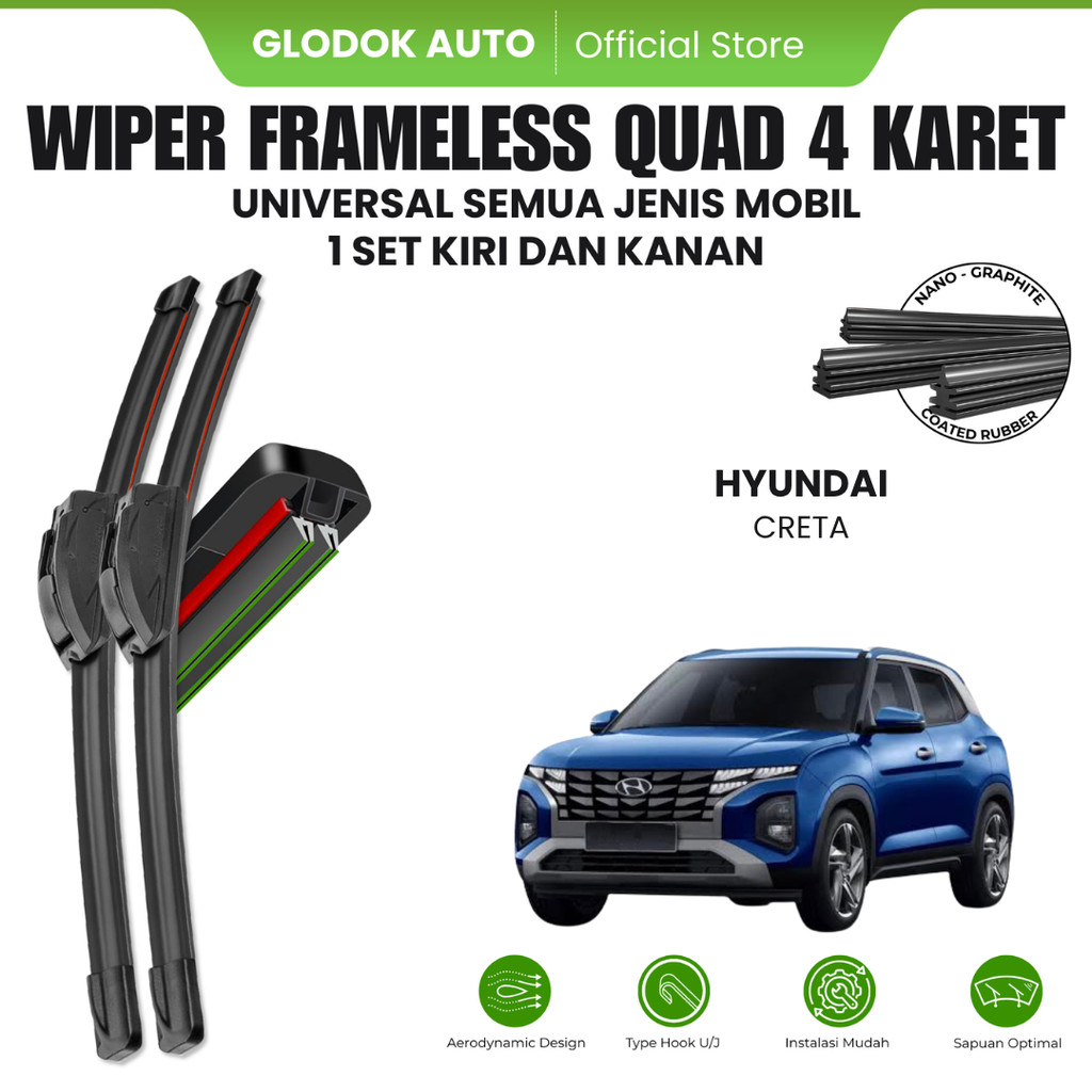 Wiper Hyundai Creta Quad Kaca Depan Mobil