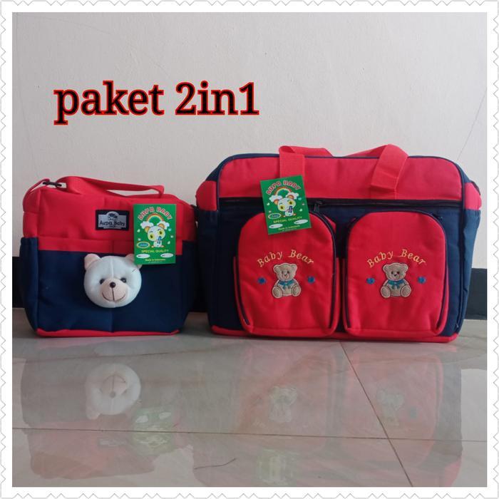 Tas Bayi Besar Doubel Saku gratis tas bayi Boneka Beruang