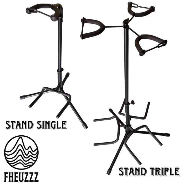 TERLARIS Stand Gitar Guitar Akustik Elektrik Bass Ukulele Long Neck Single Dan Triple Hercules