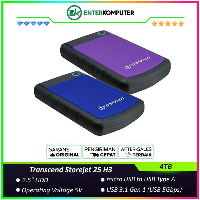 TRANSCEND STOREJET 25 H3 4TB - ANTISHOCK USB 3.1